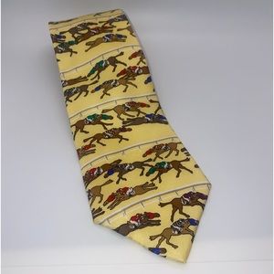 Vintage Alynn Neckwear At The Rail Race Horse Necktie 1980s